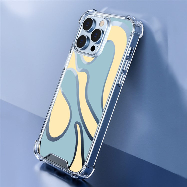 For iPhone 16 Pro Case Colorful Wave Pattern Printing Soft TPU+PC Phone Cover - Style C