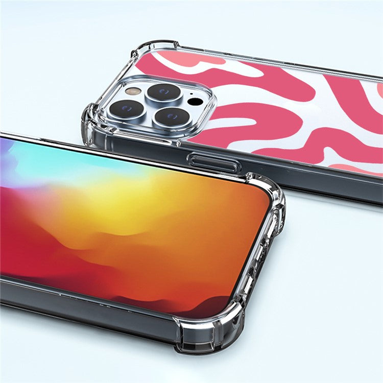 For iPhone 16 Pro Case Colorful Wave Pattern Printing Soft TPU+PC Phone Cover - Style B