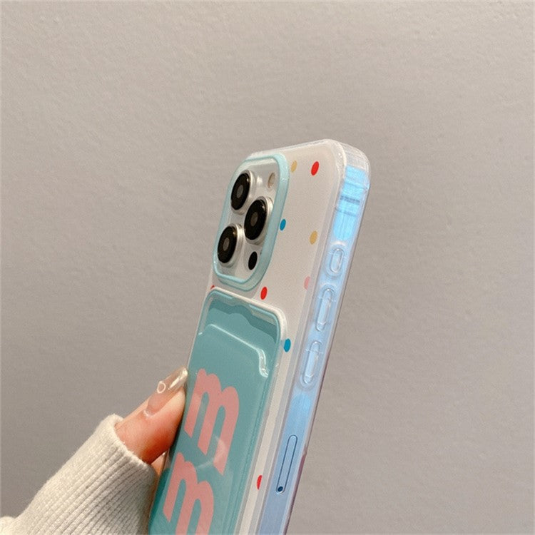 For iPhone 16 Pro Case Creative Wrist Strap Card Slot TPU Phone Cover - Green MM