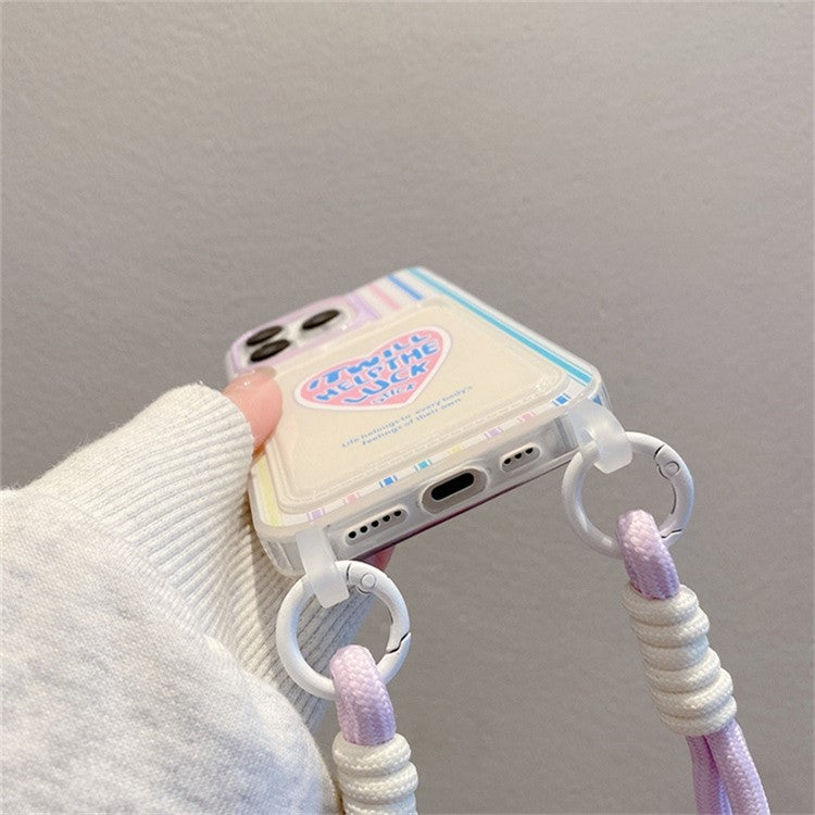 For iPhone 16 Pro Case Creative Wrist Strap Card Slot TPU Phone Cover - Green MM