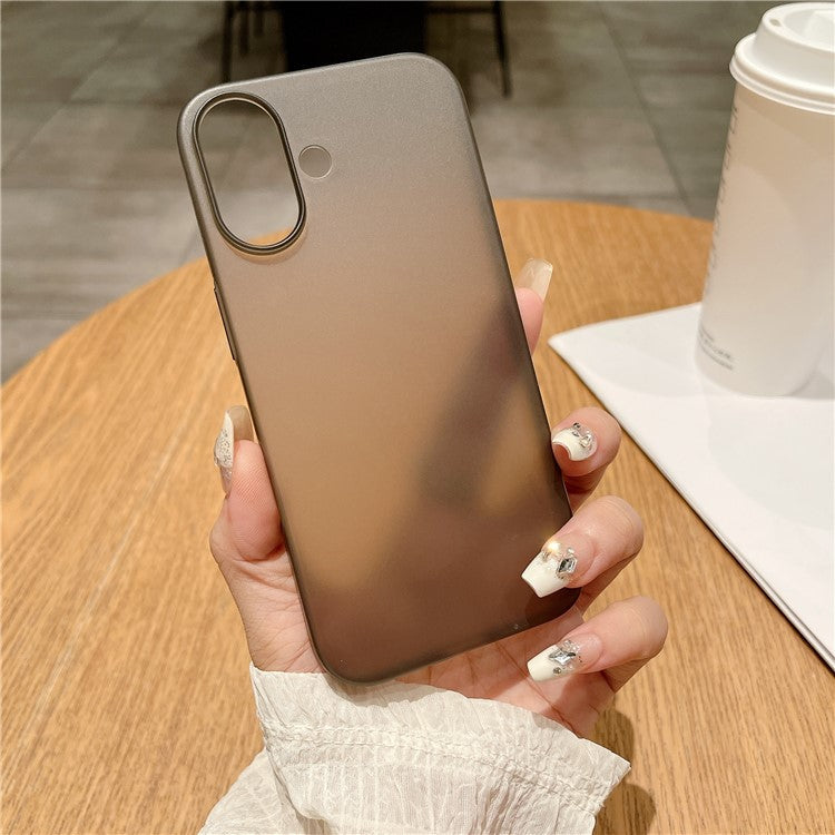For iPhone 16 Plus Case Anti-Drop Matte Hard PC Phone Cover - Transparent Grey