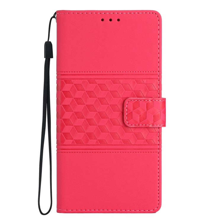 For Google Pixel 9 Pro XL Case Rhombus Leather Horizontal Flip Phone Cover - Rose