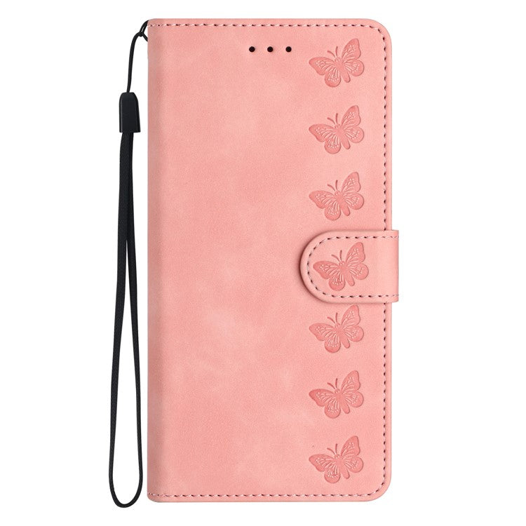 For Google Pixel 9 Pro XL Case Imprinted Butterfly Leather Wallet Phone Cover - Pink