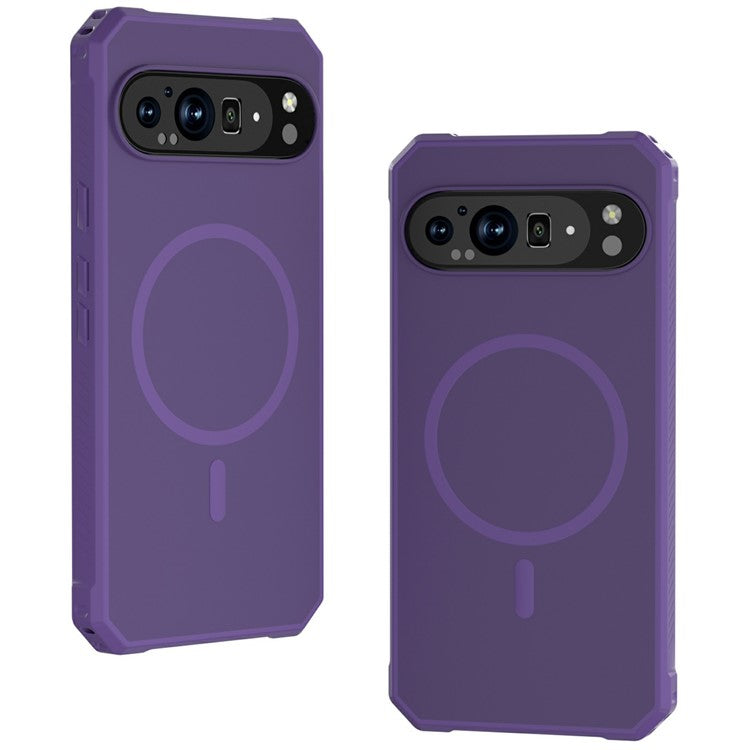 For Google Pixel 9 Pro XL Case Compatible with MagSafe Protective TPU+PC Hybrid Phone Cover - Dark Purple