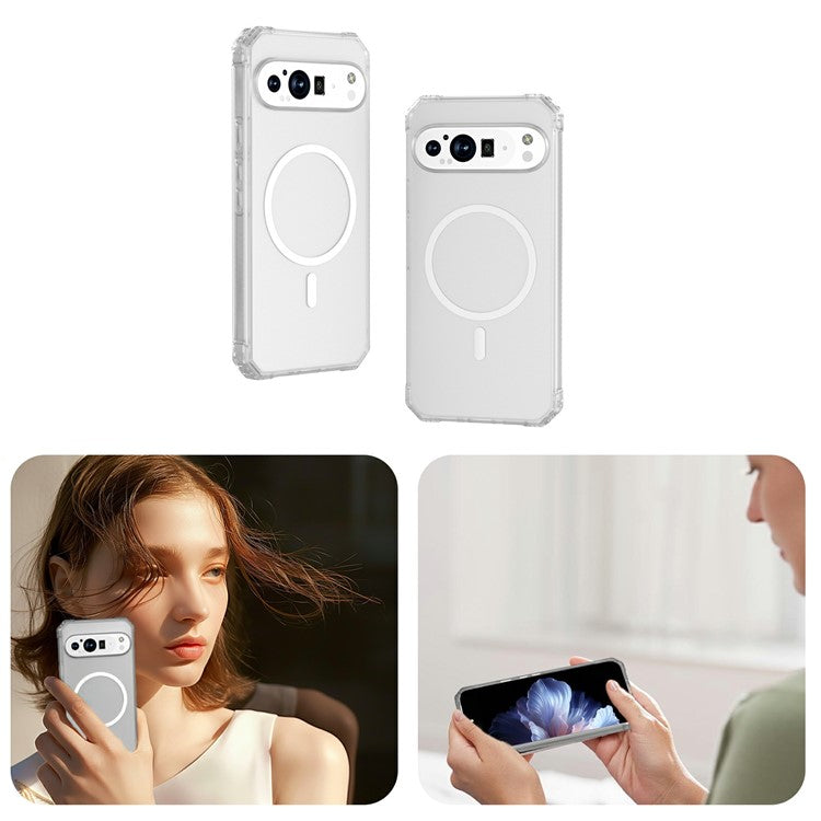 For Google Pixel 9 / 9 Pro Case Compatible with MagSafe Protective TPU+PC Hybrid Phone Cover - Clear