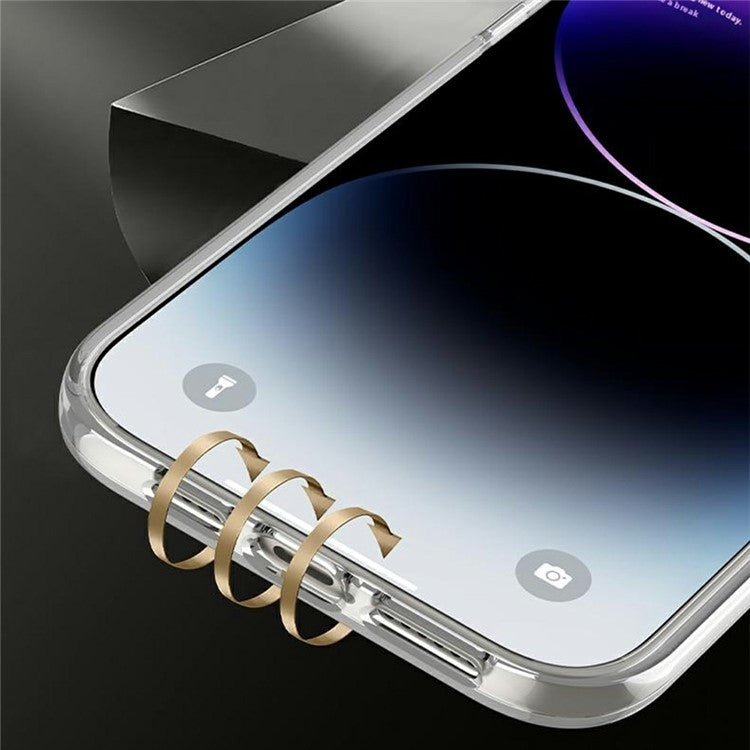 GKK For iPhone 16 Pro Crystal Clear Case Anti-Drop TPU+PC Phone Cover with Silicone Hand Strap - Blue