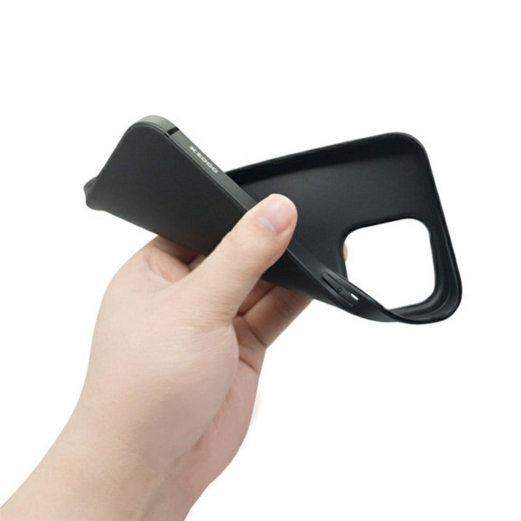 KZDOO Q Series For iPhone 16 Pro Case Frosted Back Anti-Fingerprint TPU Phone Cover - Black