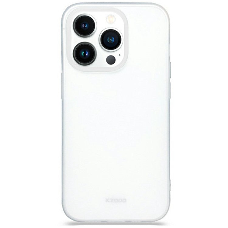KZDOO Q Series For iPhone 16 Pro Case Frosted Back Anti-Fingerprint TPU Phone Cover - White