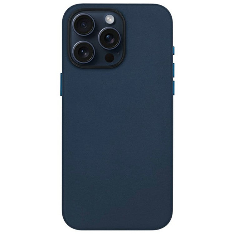 KZDOO Noble Collection Series For iPhone 16 Pro Case PU+PC Shockproof Phone Cover - Dark Blue