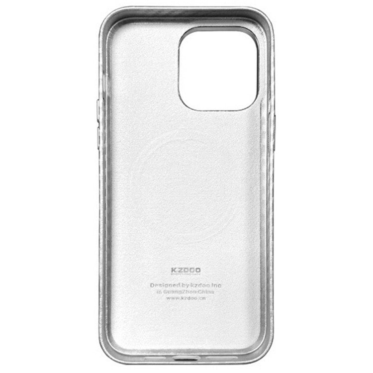 KZDOO For iPhone 16 Pro Case Compatible with MagSafe Carbon Fiber Texture PU+PC Phone Cover - Purple