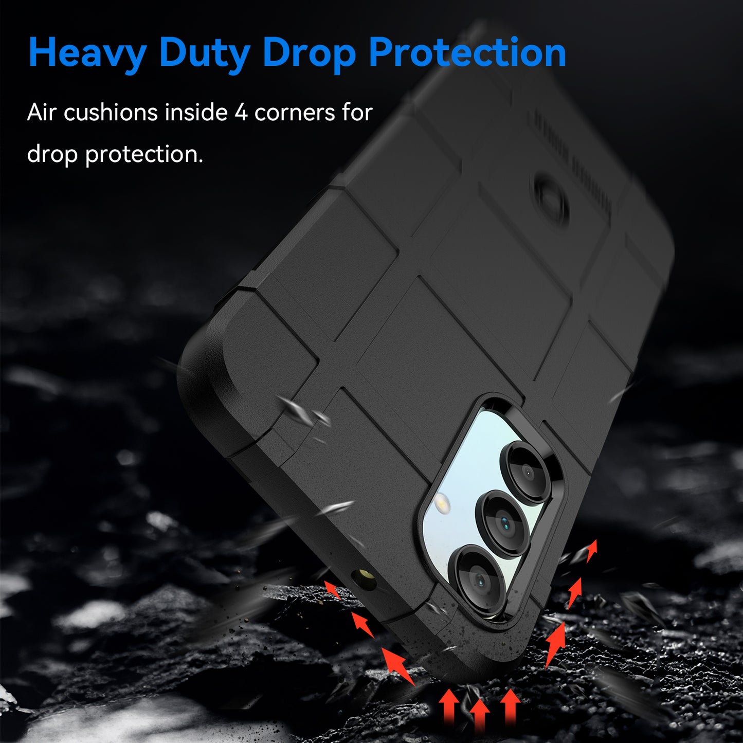 For Samsung Galaxy A16 5G / A16 4G Case Grid Design Soft TPU Scratch-Proof Phone Cover - Black