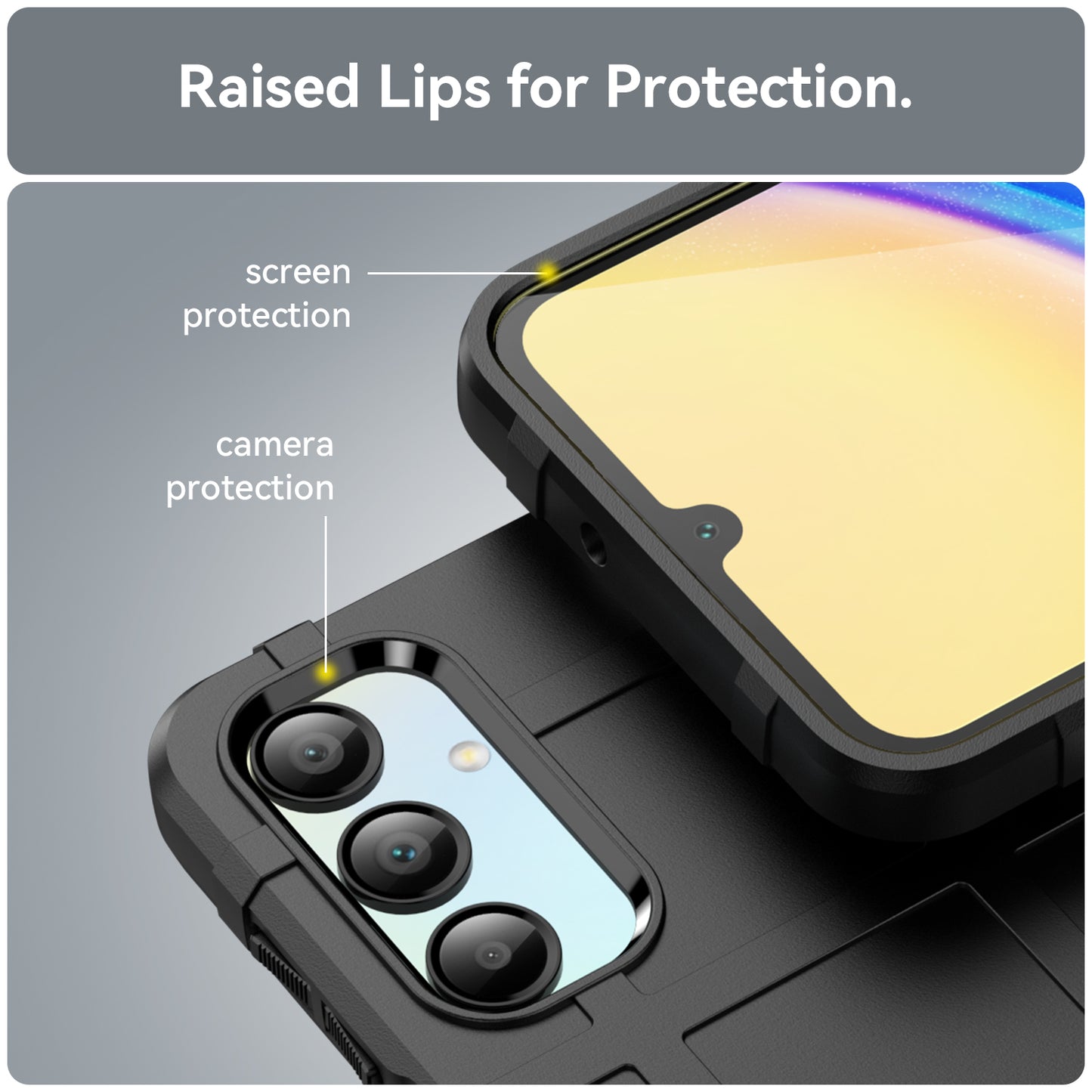 For Samsung Galaxy A16 5G / A16 4G Case Grid Design Soft TPU Scratch-Proof Phone Cover - Black