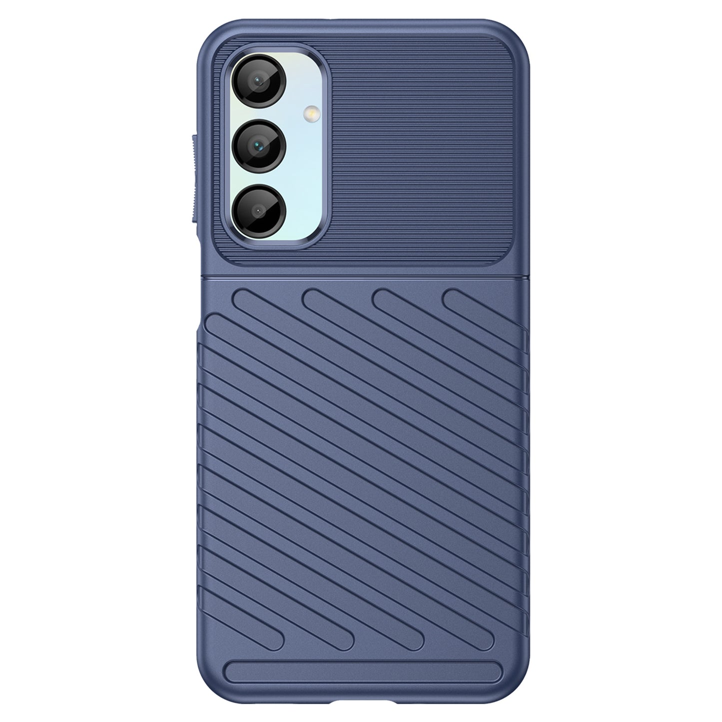 For Samsung Galaxy A16 5G / A16 4G Case Twill Texture TPU Shockproof Protective Phone Cover - Blue