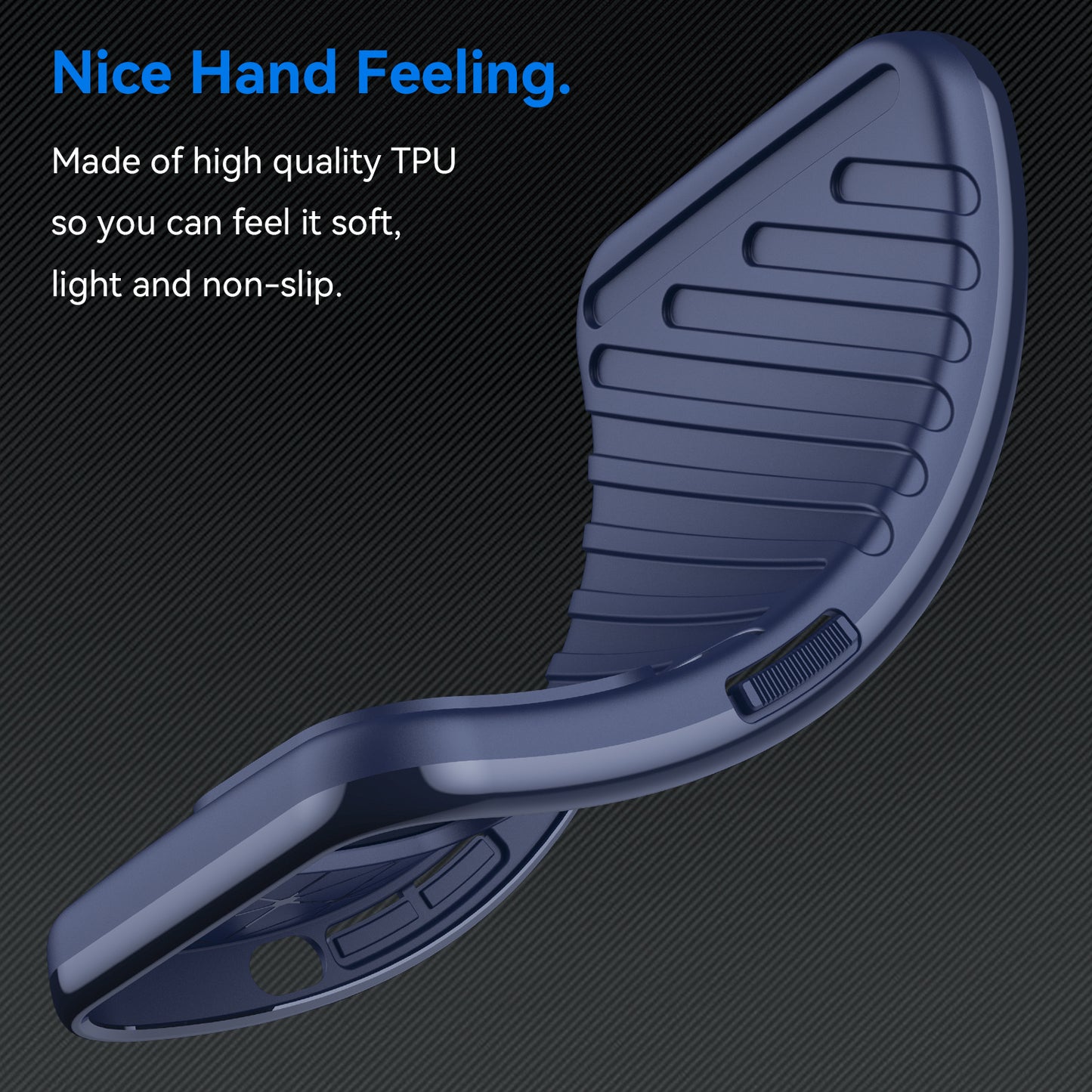 For Samsung Galaxy A16 5G / A16 4G Case Twill Texture TPU Shockproof Protective Phone Cover - Blue