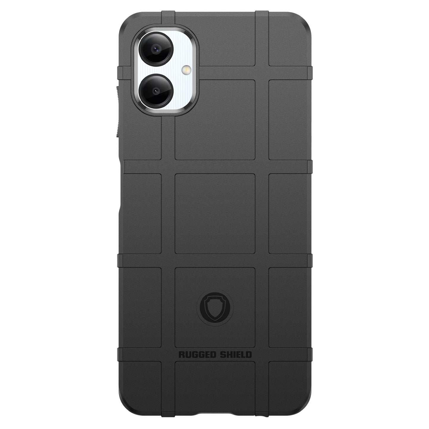 For Samsung Galaxy A06 Case Grid Design Soft TPU Scratch-Proof Phone Cover - Black