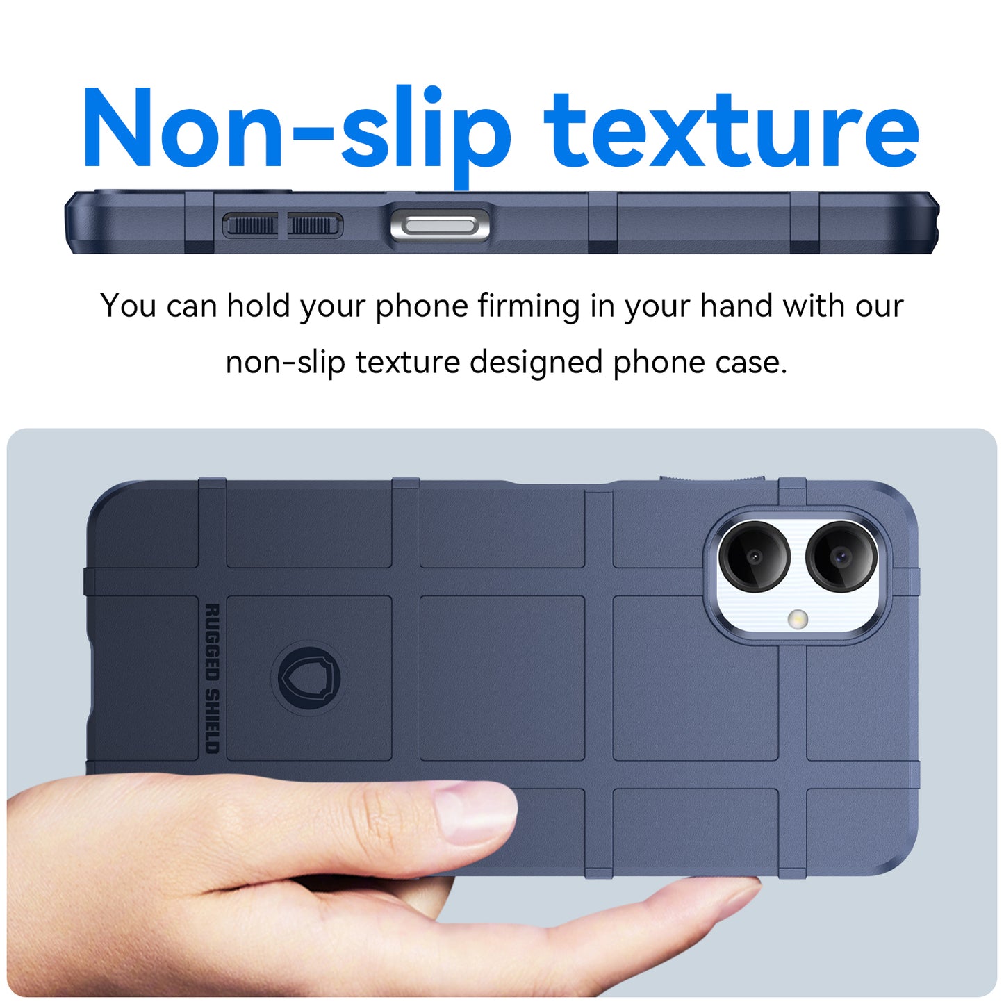 For Samsung Galaxy A06 Case Grid Design Soft TPU Scratch-Proof Phone Cover - Blue