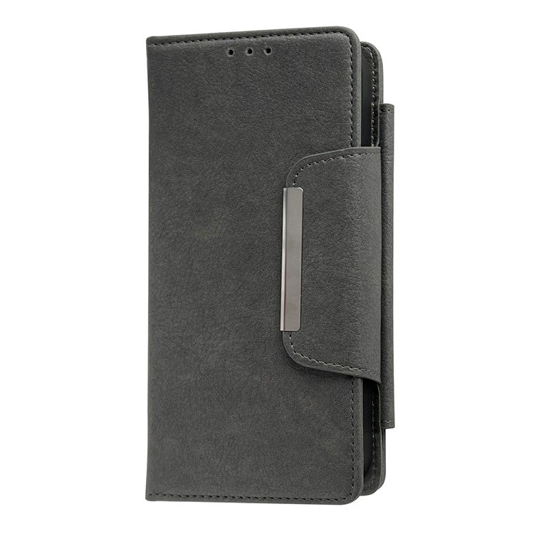 For iPhone 16 Case Detachable 2-in-1 Magnetic Closure PU Leather Wallet Phone Case - Grey