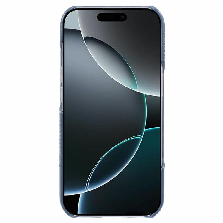 For iPhone 16 Pro Case PU Leather+PC Splicing Anti-slip Phone Cover - Baby Blue