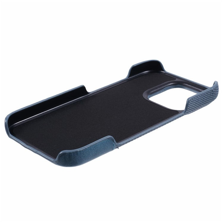 For iPhone 16 Pro Case PU Leather+PC Splicing Anti-slip Phone Cover - Baby Blue