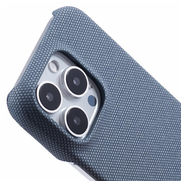 For iPhone 16 Pro Case PU Leather+PC Splicing Anti-slip Phone Cover - Baby Blue