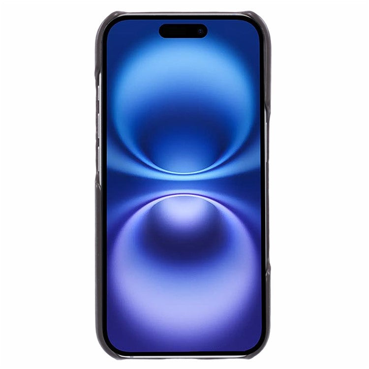 For iPhone 16 Case Skin-touch Leather+PC Phone Cover with Card Slot - Grey