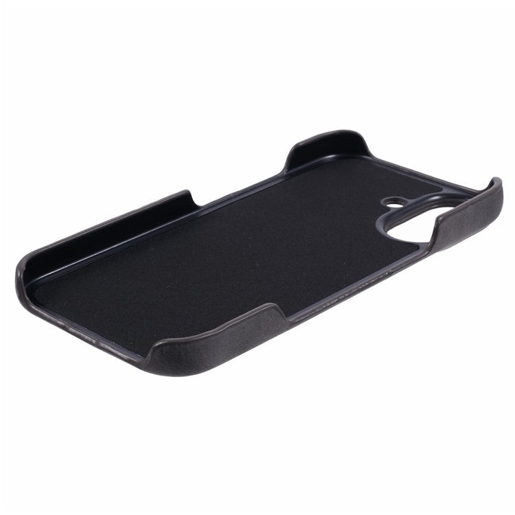 For iPhone 16 Case Skin-touch Leather+PC Phone Cover with Card Slot - Grey