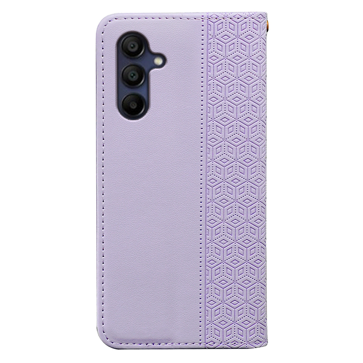 For Samsung Galaxy A16 5G / A16 4G Wallet Phone Case Strong Magnetic Checkered Pattern Imprint Leather Flip Cover - Purple