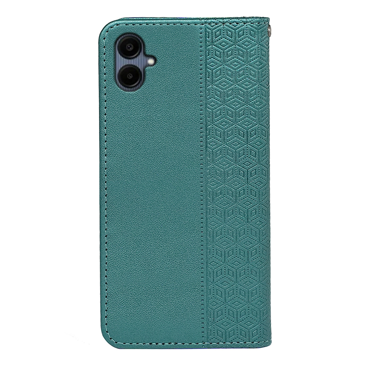 For Samsung Galaxy A06 Wallet Phone Case Strong Magnetic Checkered Pattern Imprint Leather Flip Cover - Green
