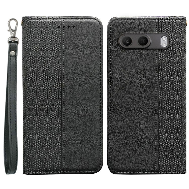 For OnePlus Nord 4 Wallet Phone Case Strong Magnetic Checkered Pattern Imprint Leather Flip Cover - Black