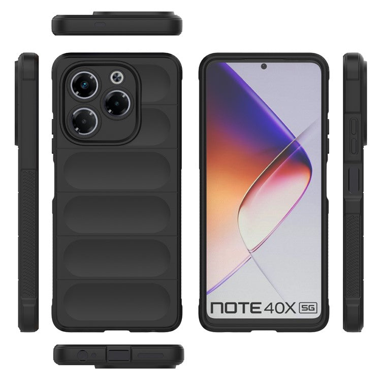 For Infinix Note 40X 5G Case Anti-Drop Soft TPU Rugged Phone Back Cover - Black