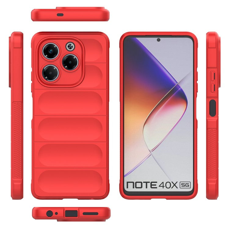 For Infinix Note 40X 5G Case Anti-Drop Soft TPU Rugged Phone Back Cover - Red