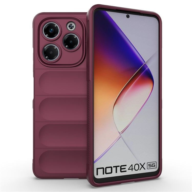 For Infinix Note 40X 5G Case Anti-Drop Soft TPU Rugged Phone Back Cover - Wine Red