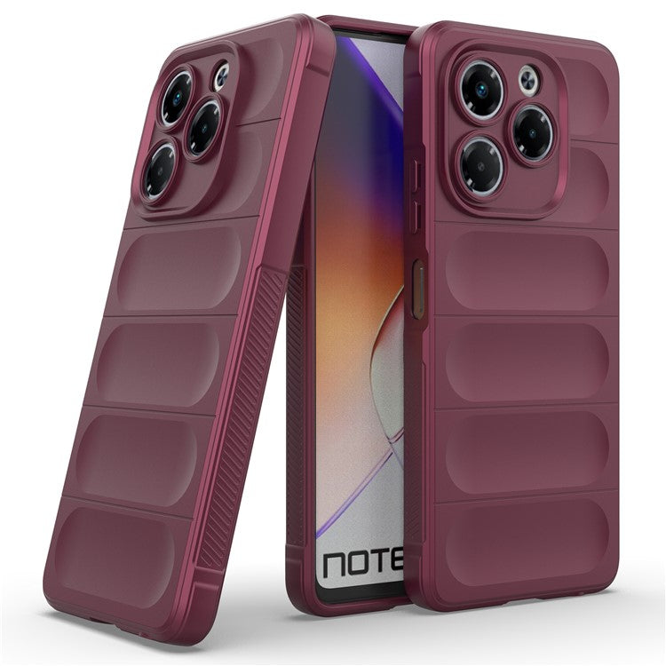 For Infinix Note 40X 5G Case Anti-Drop Soft TPU Rugged Phone Back Cover - Wine Red