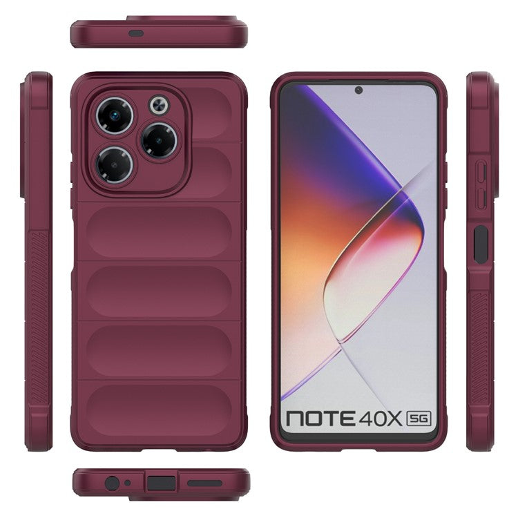 For Infinix Note 40X 5G Case Anti-Drop Soft TPU Rugged Phone Back Cover - Wine Red