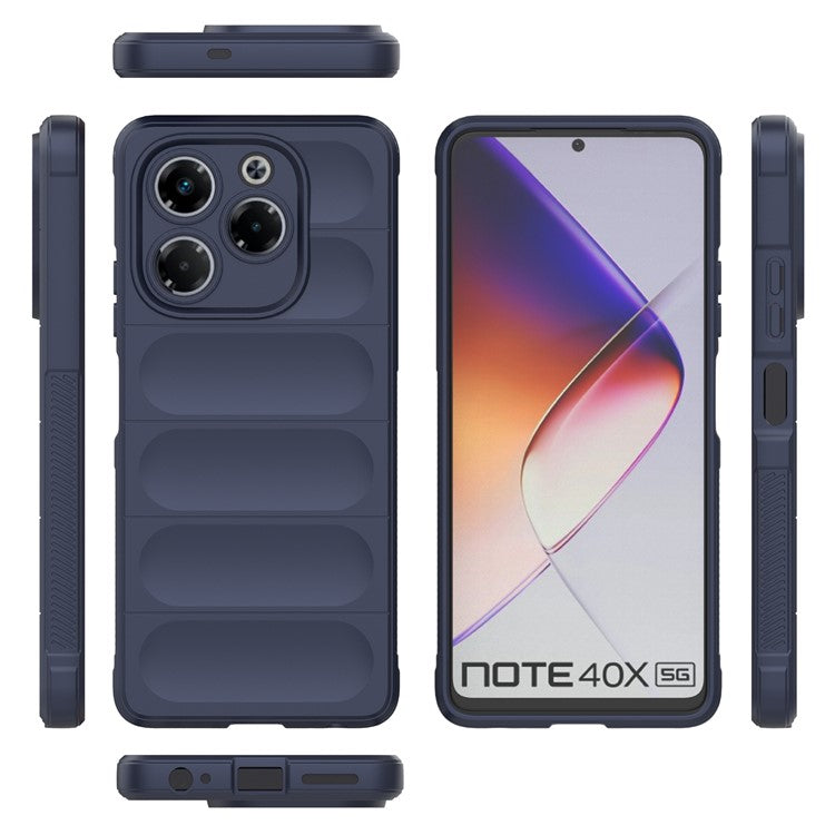 For Infinix Note 40X 5G Case Anti-Drop Soft TPU Rugged Phone Back Cover - Dark Blue