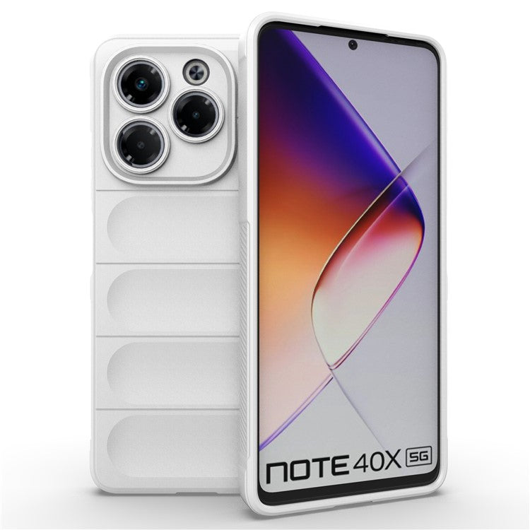For Infinix Note 40X 5G Case Anti-Drop Soft TPU Rugged Phone Back Cover - White