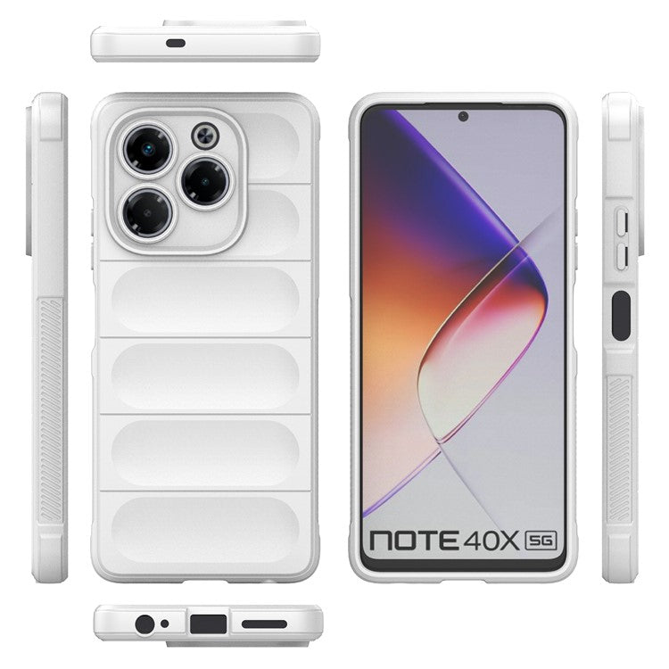 For Infinix Note 40X 5G Case Anti-Drop Soft TPU Rugged Phone Back Cover - White