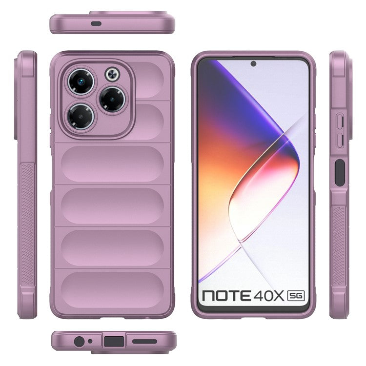 For Infinix Note 40X 5G Case Anti-Drop Soft TPU Rugged Phone Back Cover - Light Purple
