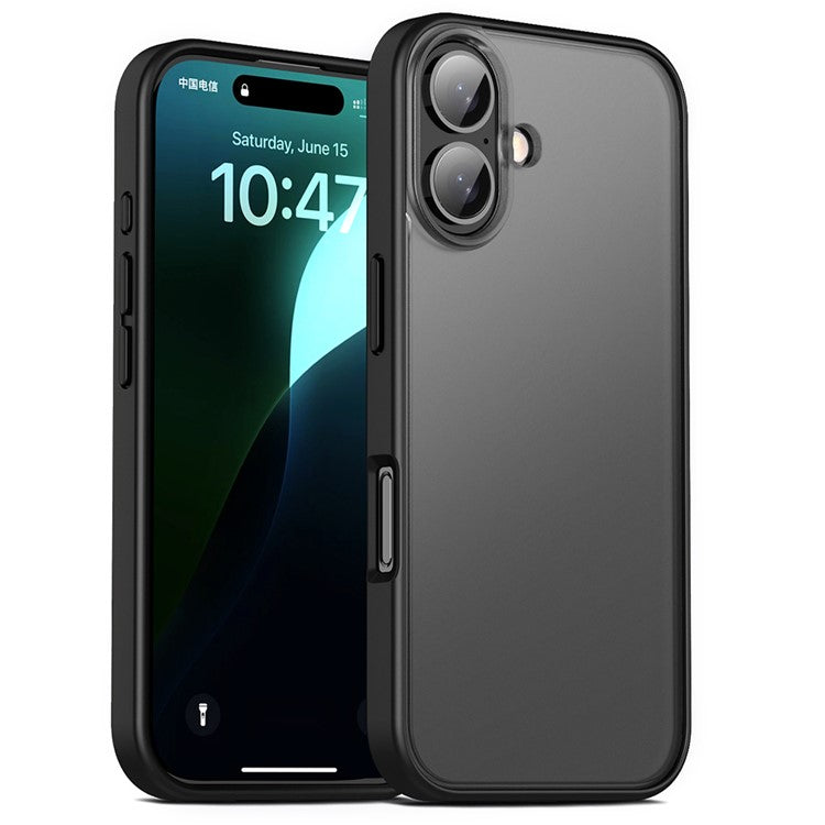 Magic Series for iPhone 16 Case Translucent Matte TPU + PC Phone Cover - Black