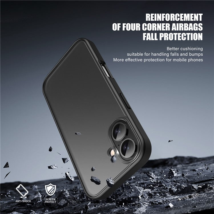 Magic Series for iPhone 16 Case Translucent Matte TPU + PC Phone Cover - Black