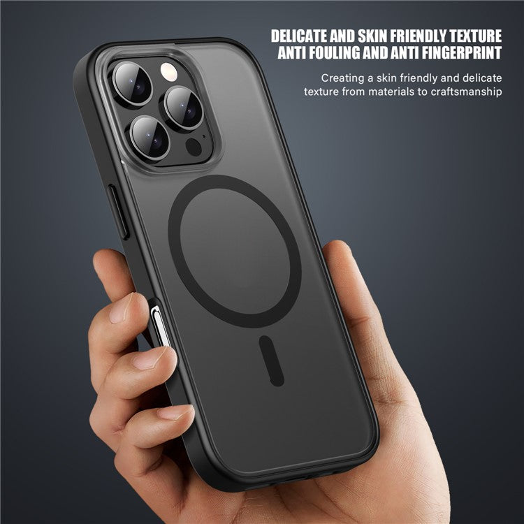 For iPhone 16 Pro Case Matte PC+TPU Phone Cover Compatible with MagSafe - Black