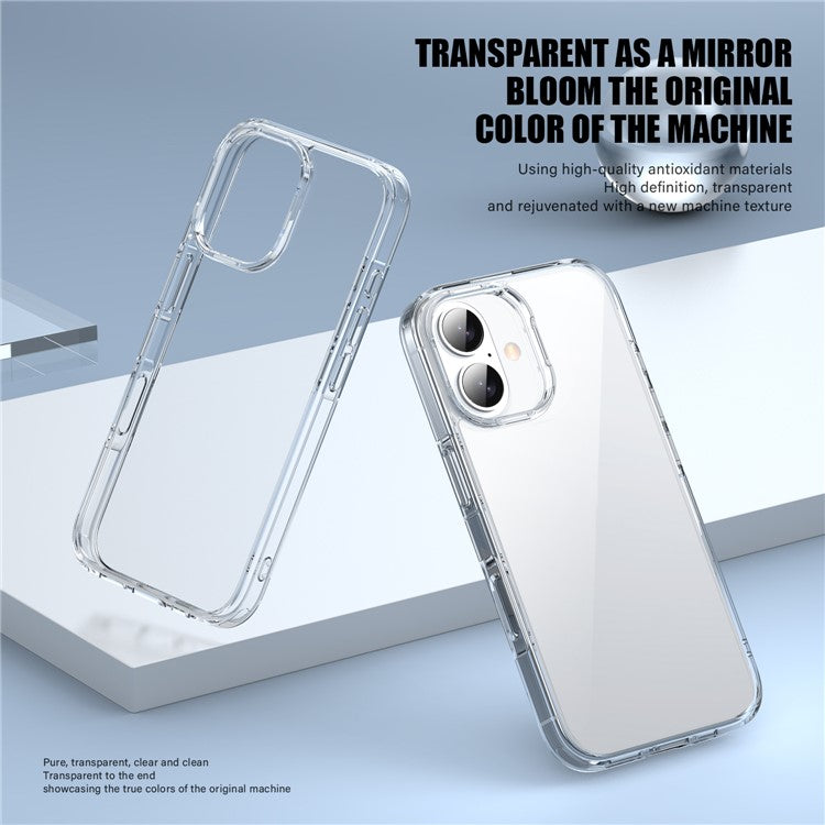 Aurora Series For iPhone 16 Plus Case TPU+PC Crystal Clear Back Cover - Brown