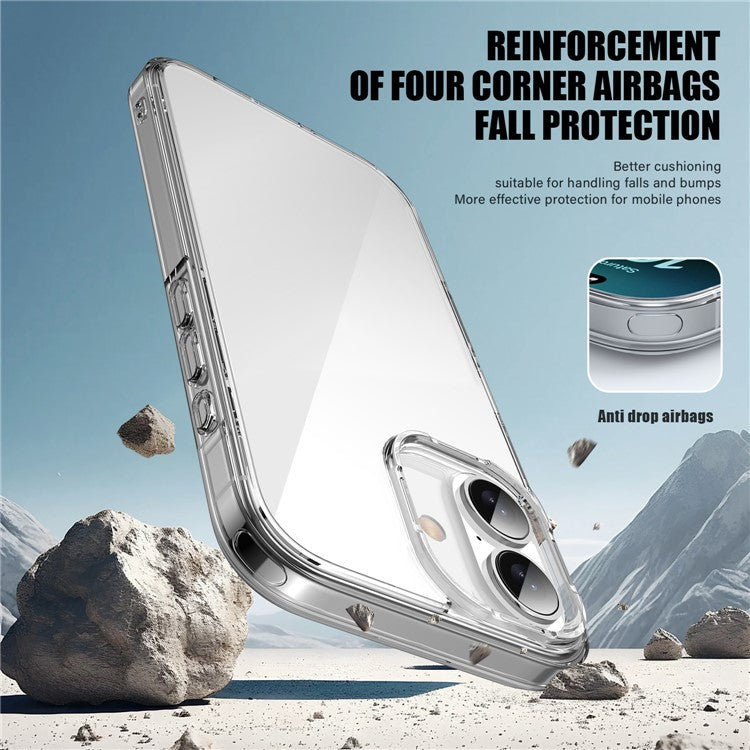 Aurora Series For iPhone 16 Plus Case TPU+PC Crystal Clear Back Cover - Brown