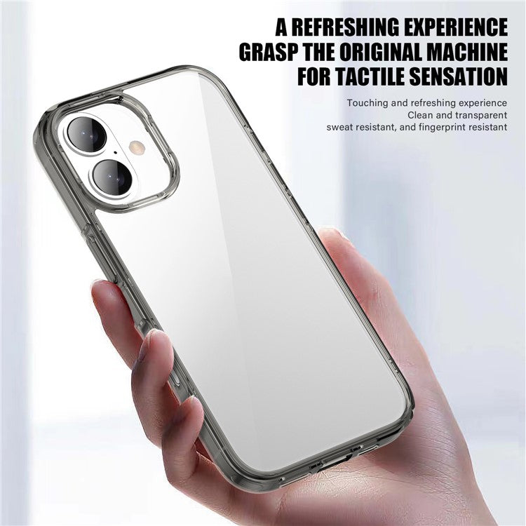 Aurora Series For iPhone 16 Plus Case TPU+PC Crystal Clear Back Cover - Brown