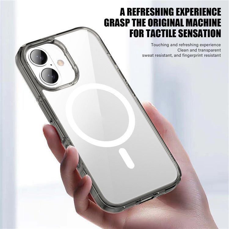 Aurora Series For iPhone 16 Case Compatible with MagSafe TPU+PC Crystal Clear Back Cover - Transparent