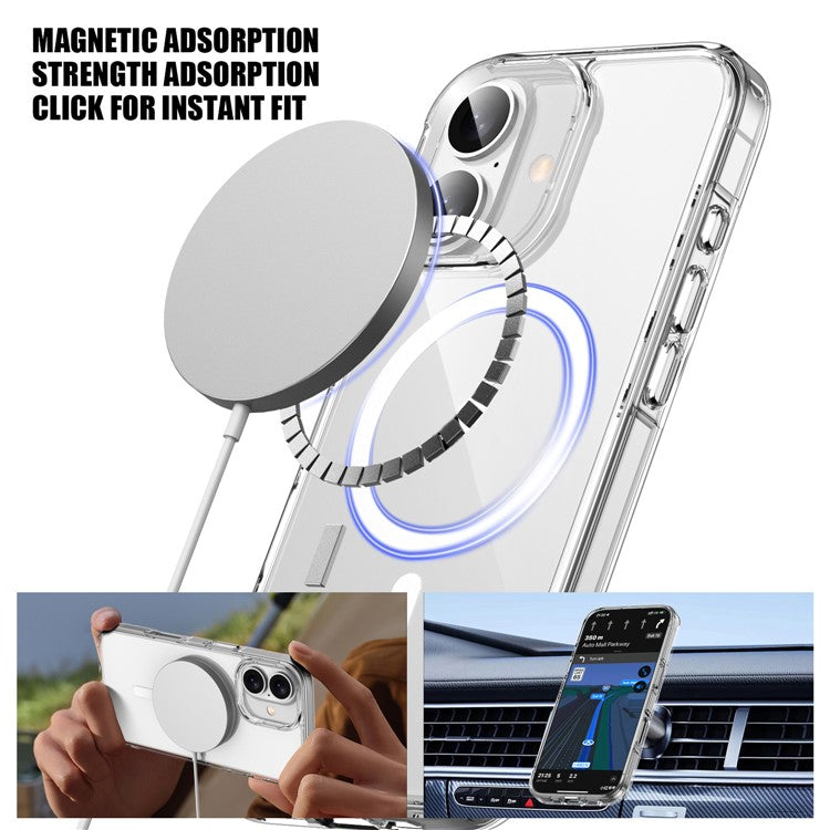Aurora Series For iPhone 16 Case Compatible with MagSafe TPU+PC Crystal Clear Back Cover - Transparent