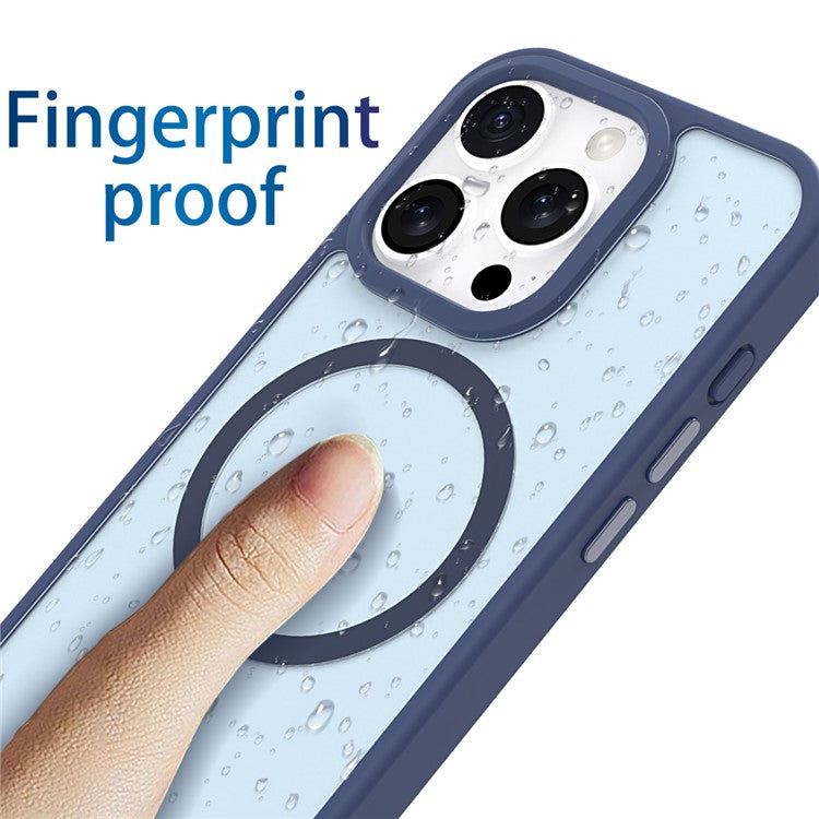 For iPhone 16 Pro Case Compatible with MagSafe Skin-Touch TPU+PC Matte Phone Cover - Blue