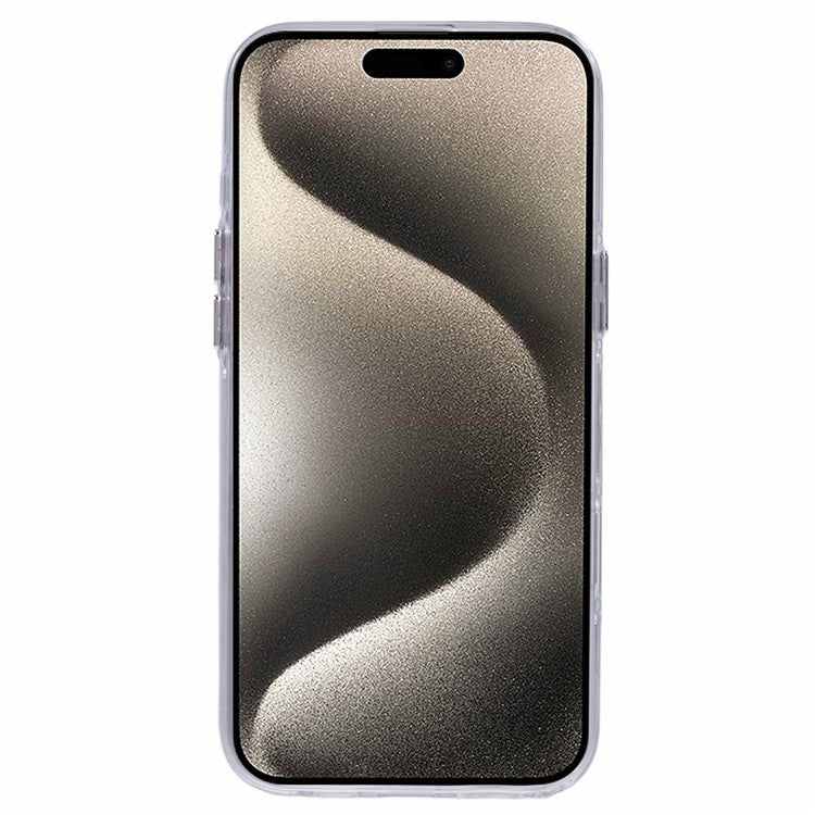 For iPhone 16 Plus Case Silicone+PC IMD Laser Texture Matte Phone Cover - AK3