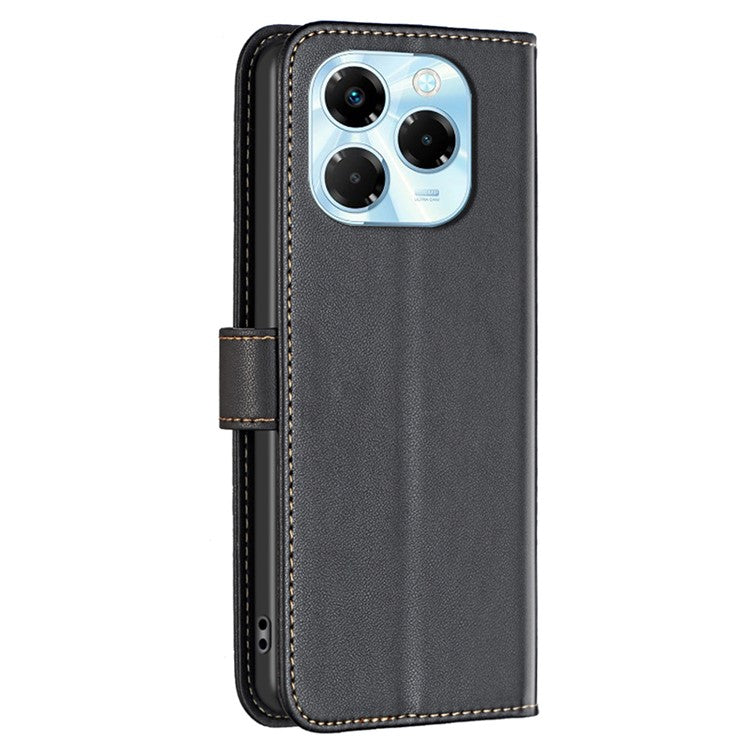 BINFEN COLOR BF17 For Infinix Note 40X 5G Case Wallet Folio Flip Leather Cover - Black