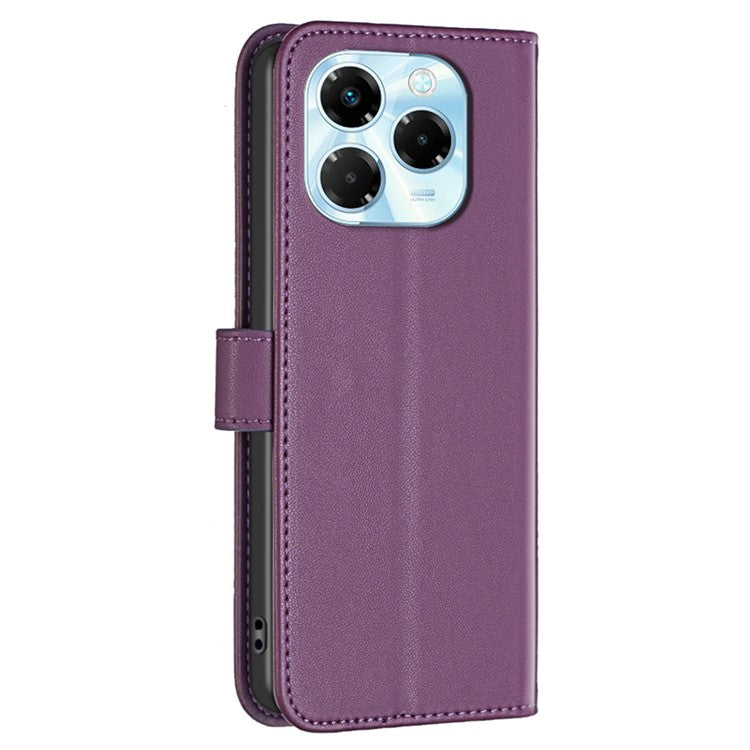BINFEN COLOR BF17 For Infinix Note 40X 5G Case Wallet Folio Flip Leather Cover - Dark Purple